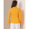 Allegra K Women's Work Peter Pan Collar Long Bishop Sleeve Button Down Shirt - 4 of 4