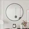 Black Circular Bathroom Mirror, Round Vanity Mirror Dressing Mirror, for Bathroom, Living Room, Bedroom Wall Decor - 2 of 4