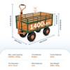Heavy Duty Steel Garden Cart, Capacity 3 In 1 Pullable Garden Wagon with 13" Wheels, for Gardening Soil, Tools, and Plant Transport - 2 of 4