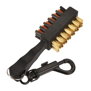 Unique Bargains Dust Groove Cleaner Double Sided Golf Club Brush with Plastic Clip Black - 1 of 4