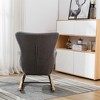 Vynxaria Gary Color Teddy Fabric Rocking Accent Chair with High Backrest and Armrests - 4 of 4