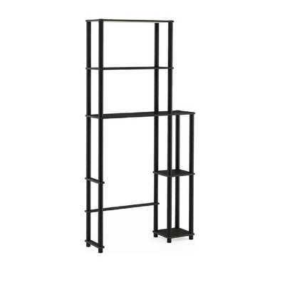 Espresso and Black Adjustable Over-the-Toilet Storage Rack