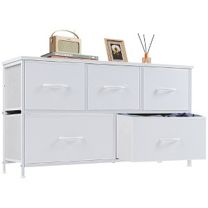 AZL1 Life Concept Utility Storage Drawers Stylish and Functional Storage, 5 Drawer Dresser for Nursery, Closet, Entryway, White, 39.3"*11.8"*20.8" - 1 of 4