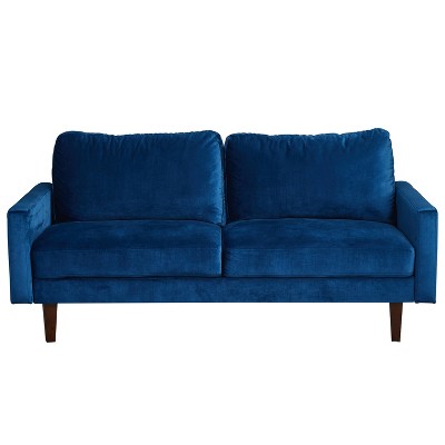 Velvet Loveseat Mid-Century Modern Sofa Tufted Couch with Wooden Legs for Living Room