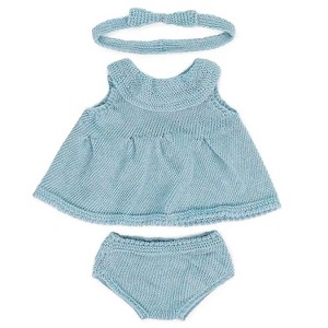 Miniland Clothes for 15" Dolls, Knitted Outfit Dress & Headband - 1 of 4