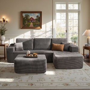 XIZZI Modular Sectional Sofa Couch, L/U-Shape Upholstered Couch, Modern Minimalist Couches for Living Room, Free Combination Deep Seat Corner Couch - 1 of 4