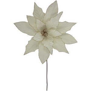 Northlight 24" Cream Poinsettia Christmas Stem Spray - 1 of 4