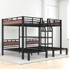 Queen Over Twin Over Twin Metal Triple Bunk Bed with Storage Shelves and Built-in Ladder, Space-Saving Design,kids bed - 4 of 4