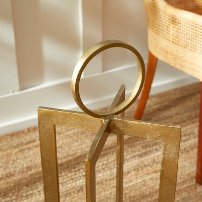 Gold Aluminum and Glass 30.5" Candle Lantern