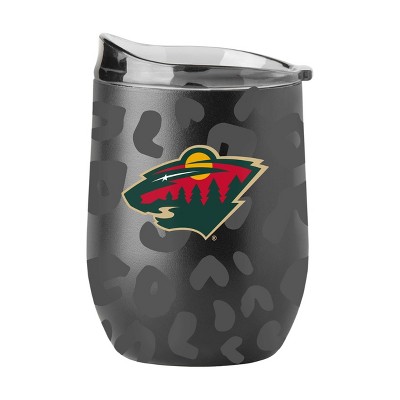 NHL Minnesota Wild 16oz Leopard Powder Coat Curved Beverage Can - Black