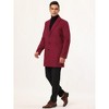 Lars Amadeus Men's Slim Fit Winter Notched Lapel Single Breasted Long Jacket Overcoat - 4 of 4