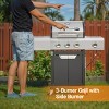 Stainless Steel 3-Burner Propane Gas Grill with Side Burner, Large Cooking Area, and Electronic Ignition for Outdoor BBQ & Camping-Coolbibila - 2 of 4