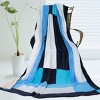 Slickblue Luxury Patchwork Throw Blanket 59"x78.7", Soft Coral Fleece, Ideal for Bedroom & Couch, 6 Color Options - 2 of 3