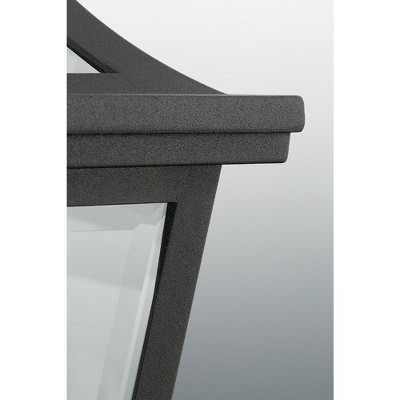 Black Aluminum 1-Light Outdoor Wall Lantern with Clear Glass