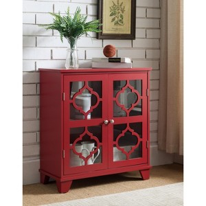 Kings Brand Furniture Roanoke Wood Buffet Cabinet Console Table, Red - 1 of 3