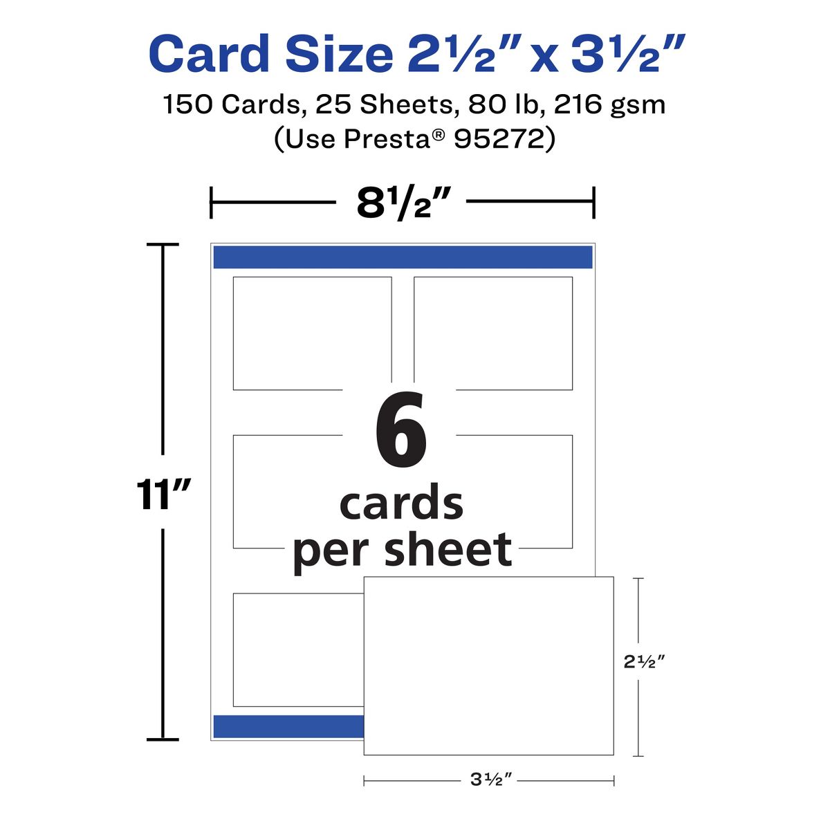 Avery Printable Matte White Cards with Sure Feed, 2.5" x 3.5" Rectangle - thumbnail 5