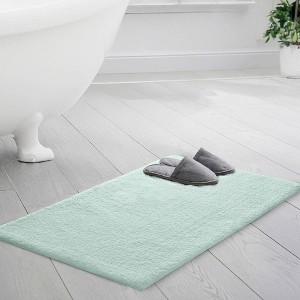 MAYEERTY Green Polyester Brown Bath Rug for Bathroom - 1 of 4