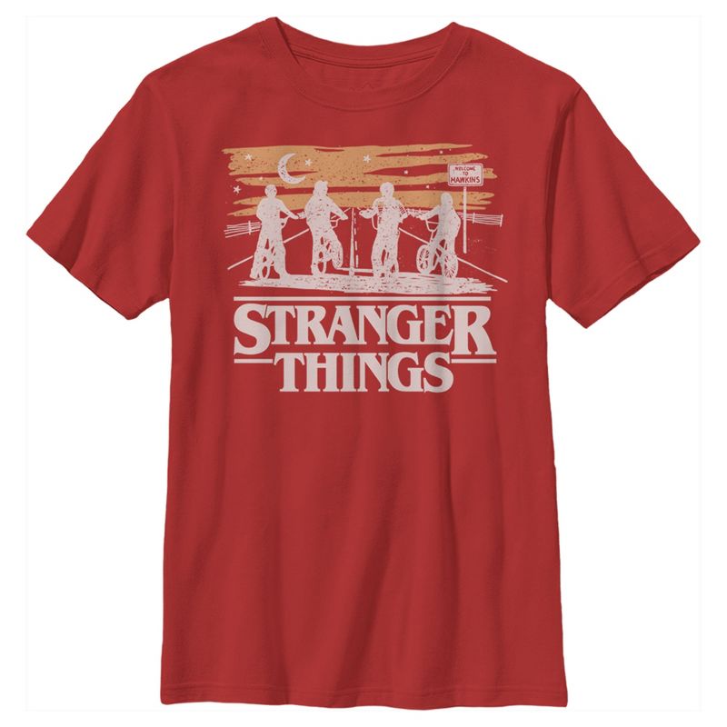 Boy's Stranger Things Starry Bike Ride T-Shirt, 1 of 5