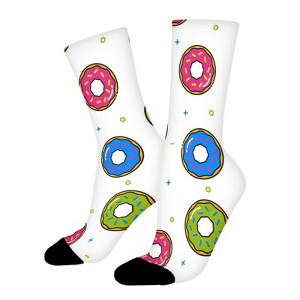 Bagel Food Women Printed Crew Socks Funny Funky Socks Soft Polyester Novelty Gifts for Artists Men - 1 of 1