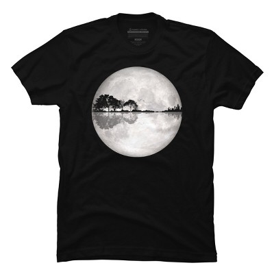 Men's Design By Humans Moonlight Nature Guitar II By Maryedenoa T-Shirt