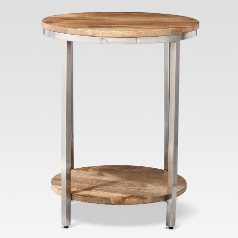 round end tables wood and metal