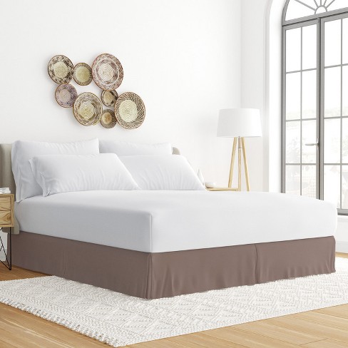 taupe bed skirt king