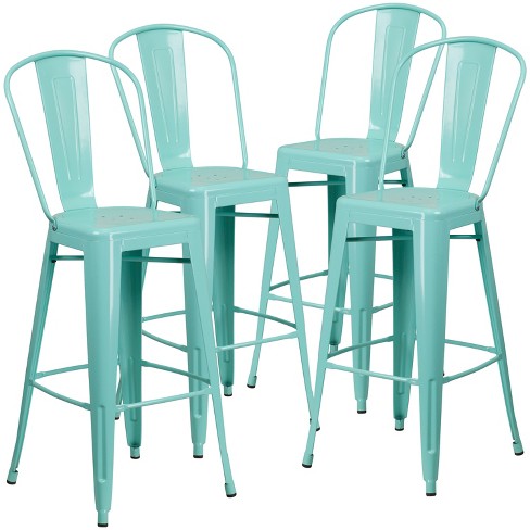 Mint green best sale metal bar stools