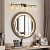 POWLIG 42.7-in 6-Light Black Modern Dimmable Bathroom Vanity Light with Cylindrical Glass Shade - 3 of 4