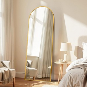 Beautyolove Full Length Mirror 76" x 34" Arched Floor Mirror Hanging Mounted or Leaning Mirrors Oversized Full Body Mirrors - 1 of 4