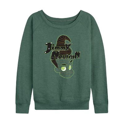 Women's - Jimmy Neutron - Gotta Blast Lightweight French Terry Wide Neck Long Sleeve Shirt