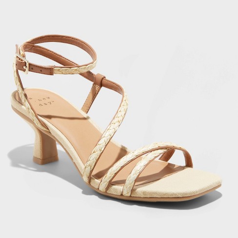 Strappy best sale heels tan