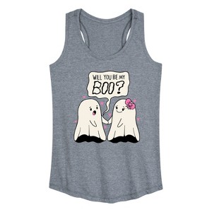 Women's - Instant Message - Valentine's Day Will You Be My Boo Graphic Racerback Tank - 1 of 4