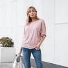 Amaryllis Women's Dolman Sleeve Ribbed Knit Top with Banded Hem Relaxed Fit Casual Style - 3 of 4