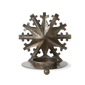 tag Winter Snowflake Iron Metal Tealight Candle Holder - 1 of 3