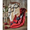 tagltd Snowmass Check Mohair Decorative Throw for Sofa or Bed, Red Black Plaid with Tassels, 50L x 60W in. - 3 of 3