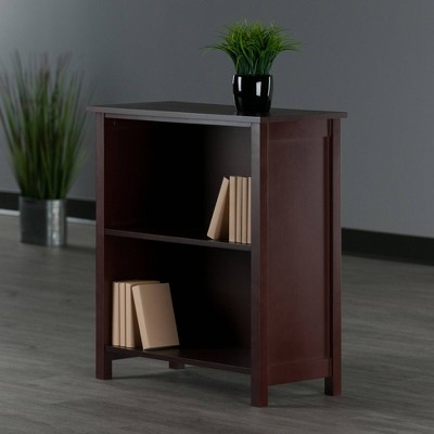 Transitional 3-Tier Medium Walnut Wooden Bookshelf for Kids
