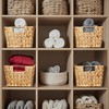 Casafield Set of 4 Water Hyacinth Storage Baskets with Handles, 12" x 9" x 6" Rectangular Storage Bins for Shelves, Blankets, Laundry Organization - 3 of 4