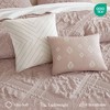 AENKYO Full/Queen 5-Piece Jacquard Comforter Set, Sculpted Textured Design in Pink, Luxurious Woven Bedding Ensemble - 4 of 4