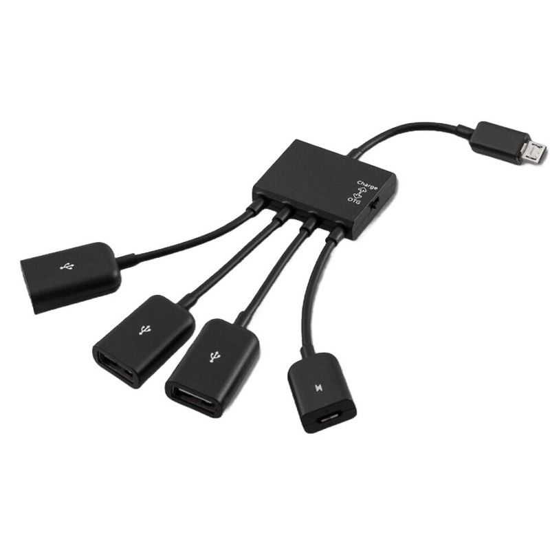 Sanoxy Micro USB Charging OTG Hub Splitter Cable For Smart Phone Android Tablet 4 In 1, 1 of 4