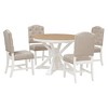 Functional Furniture Retro Style Dining Table Set with Extendable Table and 4 Upholstered Chairs for Dining Room and Living Room - 2 of 4
