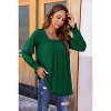 Zeagoo Long Sleeve Shirts for Women Square Neck Pleated Tunic Tops Loose Fit Fashion Blouses - 3 of 4