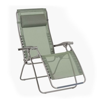 Lafuma R-Clip Batyline Iso Relaxation Patio and Poolside Zero Gravity Outdoor Foldable Lounge Recliner with Removable Canvas, Moss
