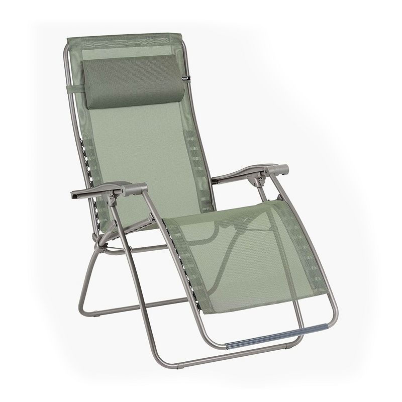 Lafuma R-Clip Batyline Iso Relaxation Patio and Poolside Zero Gravity Outdoor Foldable Lounge Recliner with Removable Canvas, Moss, 1 of 5