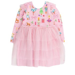 RuffleButts Girls Flutter Tulle Long Sleeve Twirl Dress - 1 of 2
