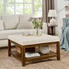 NicBex Modern 33.5" Square Wood Coffee Table with Linen Tufted Top and Open Shelf for Living Room and Office - 4 of 4