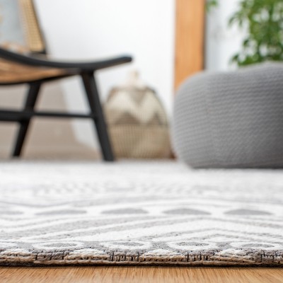 Marbella Gray Hand Woven Geometric Wool Area Rug