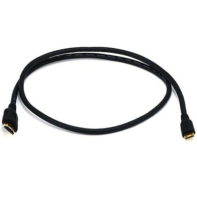 Monoprice High Speed HDMI Cable - 6 Feet - Black | Blackwith HDMI Mini Connector, 4K @ 24Hz, 10.2Gbps, 30AWG