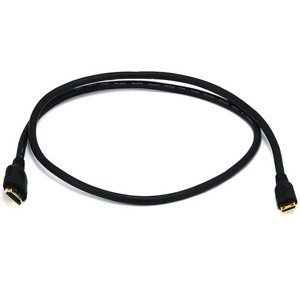Monoprice High Speed HDMI Cable - 6 Feet - Black | Blackwith HDMI Mini Connector, 4K @ 24Hz, 10.2Gbps, 30AWG - 1 of 4