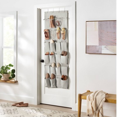 Over The Door 24 Pocket Mesh Shoe Organizer Light Gray - Brightroom&#8482;_0