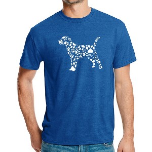 LA Pop Art Men's Premium Blend Word Art T-shirt - Dog Paw Prints - 1 of 4